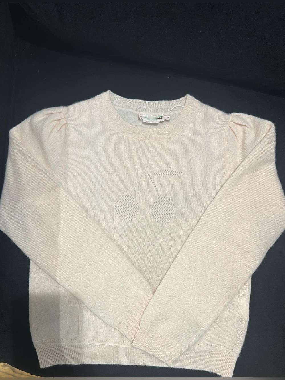 Bonpoint Girls' Pink Cherry Knit Sweater